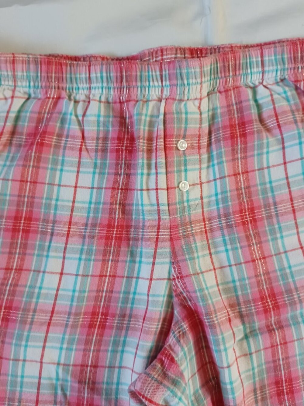 VS Victoria's Secret Womens Pajamas Set Flannel Pink Plaid Long Sleeve Size M - Picture 10 of 15